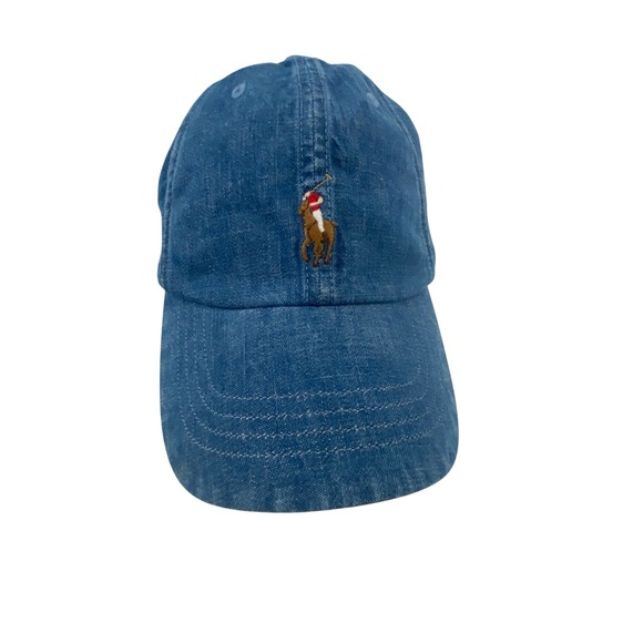 Polo Ralph Lauren Denim Baseball Cap Color‎ Pony Logo Adjustable Strap Blue